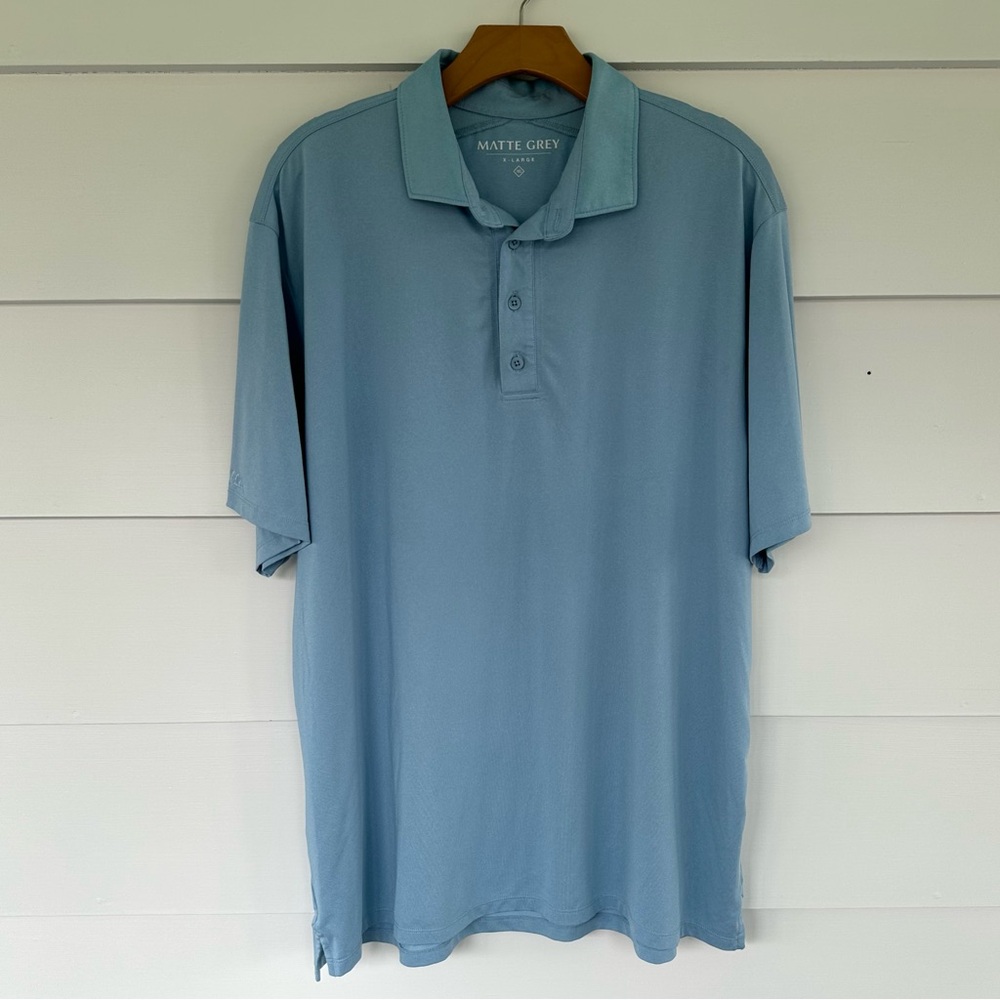 MENS- blue polo shirt, XL, EUC